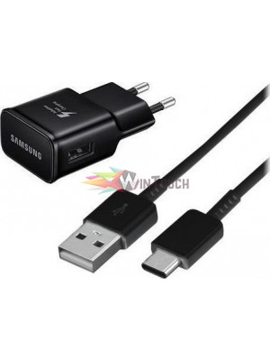  Samsung USB Type-C Cable & Wall Adapter Μαύρο (EP-TA20EBE+EP-DN950CBE) (Bulk)